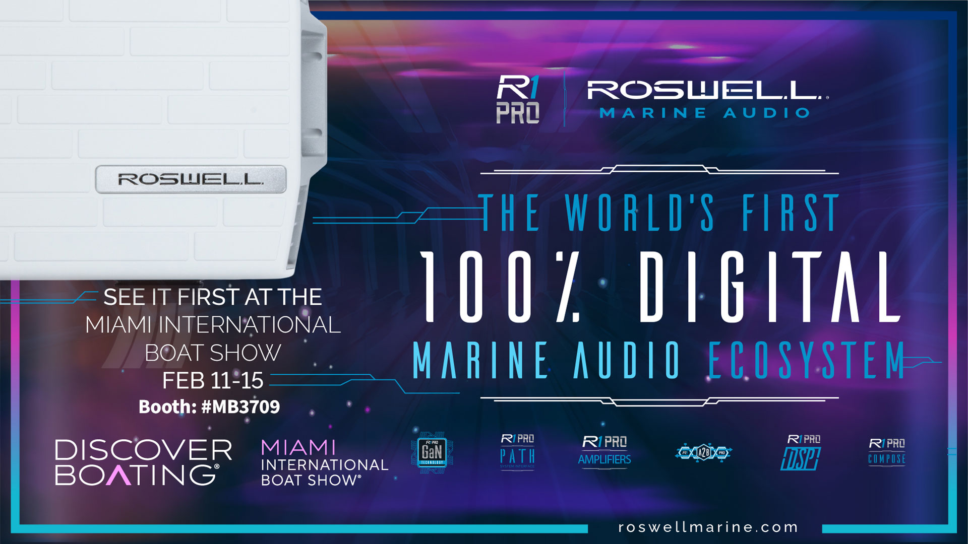 The world's first 100% digital marine audio ecosystem. See it first at the Miami International Boat Show. Feb 11-15, Booth #MB3709